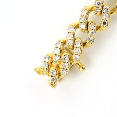 Unisex 4MM 10k Yellow Gold 0.83CT Natural Diamond Cuban Bracelet 7Inch - 5.5g