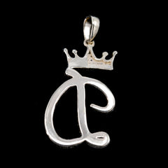 10k Yellow Gold Initial D Crown Pendant 0.19CT Pure Diamond 1.63g Alphabet Charm