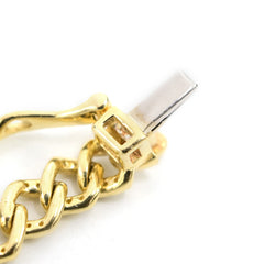 Unisex 4MM 10k Yellow Gold 0.83CT Natural Diamond Cuban Bracelet 7Inch - 5.5g