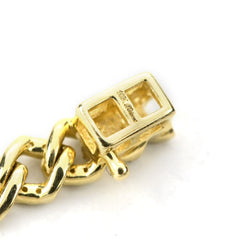 Unisex 4MM 10k Yellow Gold 0.83CT Natural Diamond Cuban Bracelet 7Inch - 5.5g