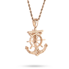 10k Yellow Gold 7.2gm 0.75CTW Pure Diamond Mariner Cross Crucifix Anchor Pendant