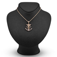 10k Yellow Gold 7.2gm 0.75CTW Pure Diamond Mariner Cross Crucifix Anchor Pendant