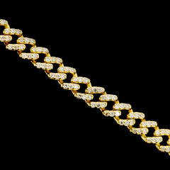 Unisex 4MM 10k Yellow Gold 0.83CT Natural Diamond Cuban Bracelet 7Inch - 5.5g