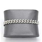 6.5MM 10k White Gold 7 Inch 4.8CTW Natural Diamond Cuban Link Bracelet 17grams