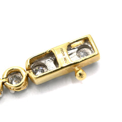 4MM 10K Two Tone Gold 0.9CT Real Diamond Tennis Bracelet 5.9g Fanouk 7In Armlet