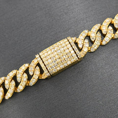 Mens 3.6CTW Natural Cuban Link Diamond Bracelet 10k Yellow Gold 12.9g 8In Armlet