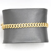 6MM 10k Yellow Gold 8 Inch 3.6CTW Natural Diamond 12.9gms Cuban Link Bracelet