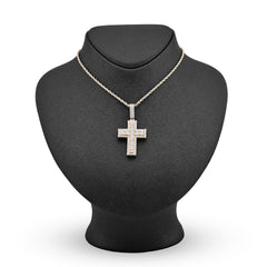 10k Yellow Gold 12.1gm 4.23CTW Lab Grown Diamond Big Pointer Cross Pendant Charm