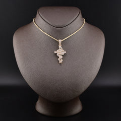 10k Yellow Gold 1.65CTW Natural Diamond Cross with Snake Pendant 5.3g Charm