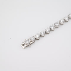 4MM Pure 10k White Gold 5.8gms 5 CTW Lab Grown Diamond 7 Inch Tennis Bracelet