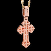 10k Rose Gold 1.09CTW Natural Diamond Cross Pendant 5.7g 18MM Religious Charm