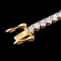 10k Yellow Gold Men 0.78CTW Natural Diamond Tennis Bracelet 7g 7In Armlet