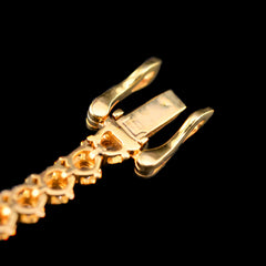 10k Yellow Gold Men 0.78CTW Natural Diamond Tennis Bracelet 7g 7In Armlet