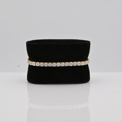 4.5MM Sterling Silver 10.1gms 0.6CTW Natural Diamond Yellow 7In Tennis Bracelet