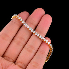 10k Yellow Gold Men 0.78CTW Natural Diamond Tennis Bracelet 7g 7In Armlet