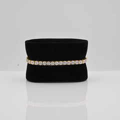 4.5MM Sterling Silver 10.1gms 0.6CTW Natural Diamond Yellow 7In Tennis Bracelet