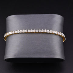 10k Yellow Gold Men 0.78CTW Natural Diamond Tennis Bracelet 7g 7In Armlet