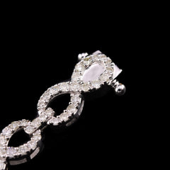 10k White Gold 2.74CTW Natural Diamond Infinity Heart Womens Bracelet 13.2grams