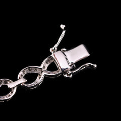 10k White Gold 2.74CTW Natural Diamond Infinity Heart Womens Bracelet 13.2grams