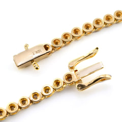 3MM 10k Yellow Gold 1.99CTW Natural Diamond Tennis Chain 18.6g 18 Inch Necklace