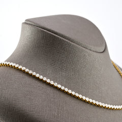 3MM 10k Yellow Gold 1.99CTW Natural Diamond Tennis Chain 18.6g 18 Inch Necklace