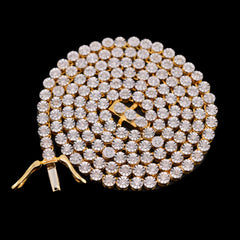 3MM 10k Yellow Gold 1.99CTW Natural Diamond Tennis Chain 18.6g 18 Inch Necklace