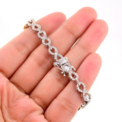 10k White & Rose Gold 12.8 grams 2.74CTW Diamond 7 Inch Infinity Heart Bracelet