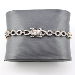 10k White & Rose Gold 12.8 grams 2.74CTW Diamond 7 Inch Infinity Heart Bracelet