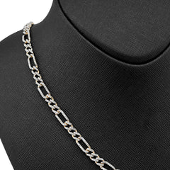 10k Yellow Gold 7.50CTW Pure Diamond 5.5MM ICED Figaro Chain 20In 19.6g Necklace