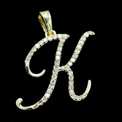 10k Yellow Gold Initial K Pendant 0.16 CTW Natural Diamond 1.43g Alphabet Charm