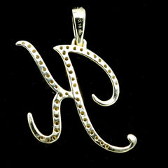 10k Yellow Gold Initial K Pendant 0.16 CTW Natural Diamond 1.43g Alphabet Charm