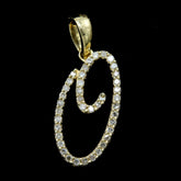 10k Yellow Gold Initial O Pendant 0.14 CTW Natural Diamond 0.96g Alphabet Charm