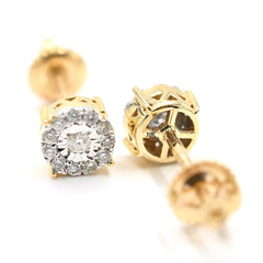 10k Yellow Gold 0.75CTW Natural Diamond Heart Earring and Charm Set For Womens