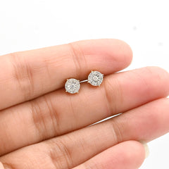 10k Yellow Gold 0.75CTW Natural Diamond Heart Earring and Charm Set For Womens