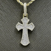 Pure 10k Yellow Gold 1CT Natural Diamond Cross Pendant 4.5g Mens Religious Charm