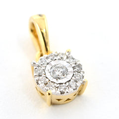 10k Yellow Gold 0.75CTW Natural Diamond Heart Earring and Charm Set For Womens