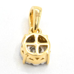 10k Yellow Gold 0.35CTW Natural Diamond Round Earring & Charm Set For Womens