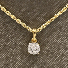 10k Yellow Gold 0.75CTW Natural Diamond Heart Earring and Charm Set For Womens