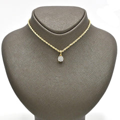 10k Yellow Gold 0.75CTW Natural Diamond Heart Earring and Charm Set For Womens