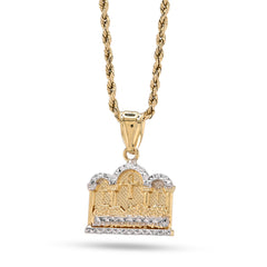 10k Yellow & White Gold Diamond-Cut Mens Last Supper Pendant Religious 2g Charm