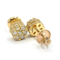 Womens Pure 10k Yellow Gold Round Earring 0.75 CTW Natural Diamonds 2.2g Stud