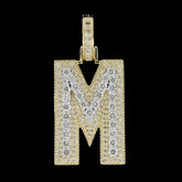10k Yellow Gold 1.1 CTW Natural Diamond Initial "M" Pendant 4.1g Alphabet Charm