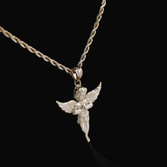 10k Yellow Gold Angel Pendant Religious 1.9g Charm For Mens