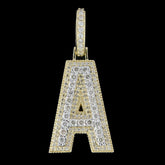 10k Yellow Gold 0.85CTW Diamond A Initial Alphabet Pendant 3D Letter 3.65g Charm