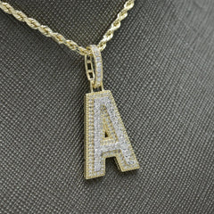10k Yellow Gold 0.85CTW Diamond A Initial Alphabet Pendant 3D Letter 3.65g Charm