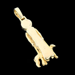 10k Yellow Gold 0.18CT Natural Diamond Jesus w/ 2 Small Goats Pendant 4.6g Charm