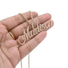 10k Yellow Gold 1.5CTW Natural Diamond Custom "Madison" Name Pendant 5g Charm