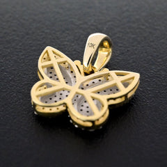 10k Yellow/White Gold 0.35CTW Natural Round Diamond Butterfly Pendant 2.2g Charm