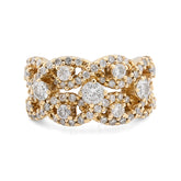 For Mens 14k Yellow Gold 5.5CTW Natural Diamond Double Twisted Ring 10gms Band
