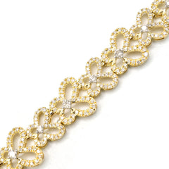 10MM 10k Yellow Gold 1.05CT Diamond Butterfly Style Bracelet 7.8g Armlet - 7Inch